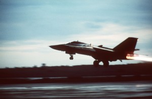Un 48th Fighter Wing. Aquest model d'avió es va emprar durant els bombardeigs nordamericans sobre el Líban (1986). Font: Viquipèdia