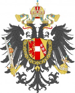 L'escut dels Habsburg d'Àustria, creat l'any 1815, coincidint amb el Congrés de Viena. Font: Viquipèdia