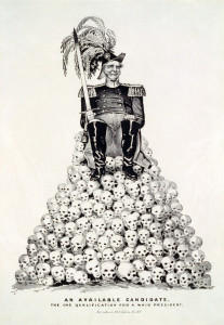 Caricatura política sobre les eleccions presidencials de 1848. La imatge fa referència a Z. Taylor o W. Scott, els dos contendents principals per a la nominació del partit whig després de la guerra amb Mèxic. Publicació original de el mateix any de la contesa electoral. Font: Nathaniel Currier.