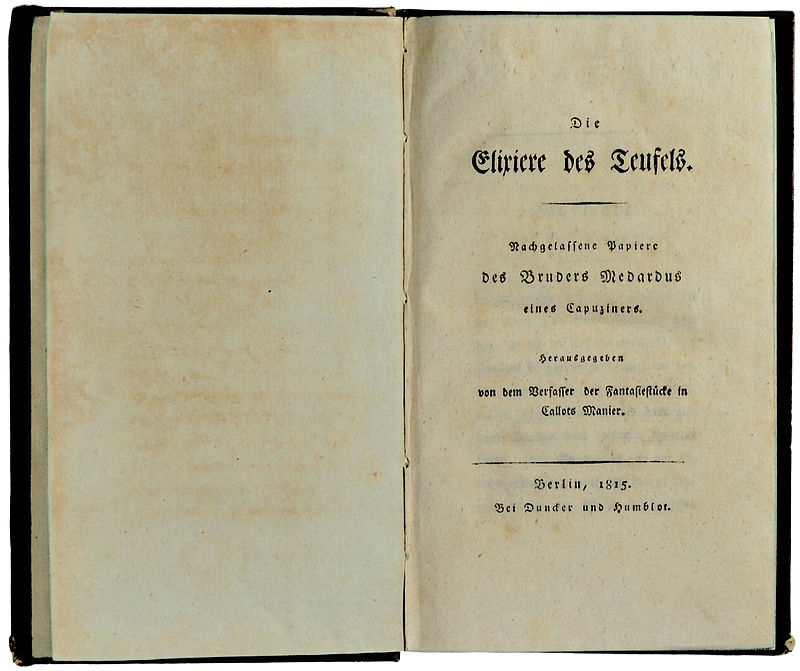 Primera edició dels 'Elixirs del Diable', de 1815. Imatge de H.P. Haack.