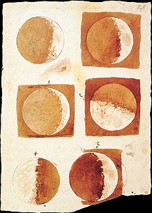 Fases de la Lluna, dibuixades per Galileu Galilei el 1616
