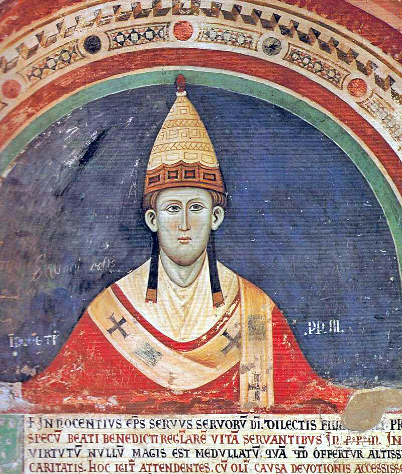 Imatge del Papa Innocenci III (h.1219). Font: http://revistamito.com/la-carta-magna-de-juan-sin-tierra/