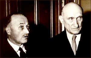 Jean Monnet i Robert Schumann, principals impulsors de la CECA i considerats com uns dels pares fundadors de la Unió Europea. Imatge extreta de: notepad.ideasoneurope.eu