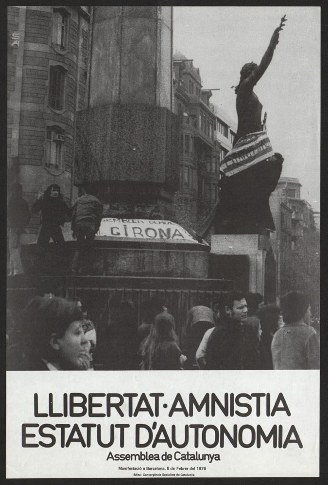 Cartell convocant a la manifestació del 8 de febrer de 1976. Font: Universitat Autònoma de Barcelona. Biblioteca de Comunicació i Hemeroteca General. CEDOC