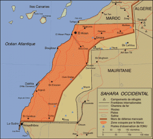 Mapa del Sàhara Occidental. Font: Viquipèdia.
